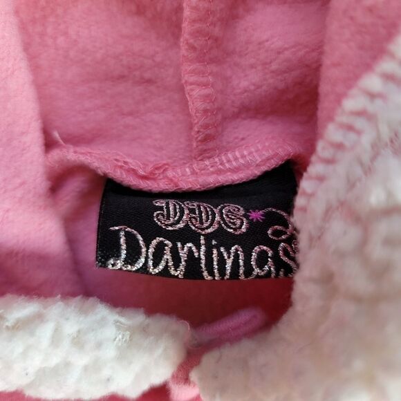 Baby girl plush kitten pullover hoodie A line - Picture 3 of 4